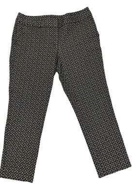 LOFT Black & White Geometric Ankle Pants, Petite, Size 8, 8P, Moroccan, Boho